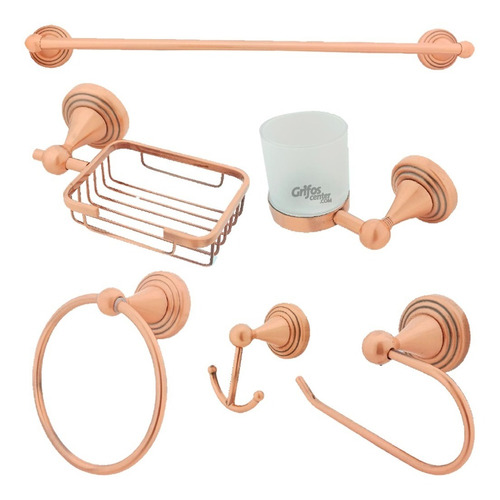 Accesorios De Baño Vintage Gold X6