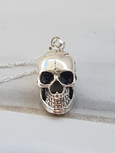 Dije De Calavera Plata Ley .925  No Incluye Cadena Mod04