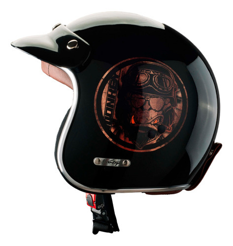 Casco Para Moto Abierto Vertigo Vintage Monkey Talle L Color Negro