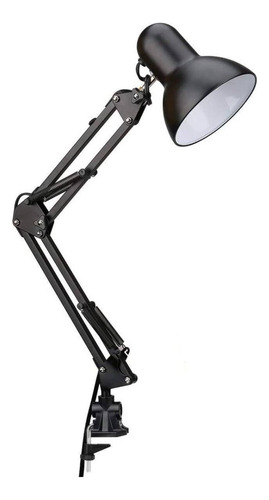 Imagen 1 de 1 de Lampara De Mesa Escritorio Brazo Flexible Tipo Prensa Color De La Pantalla Negro