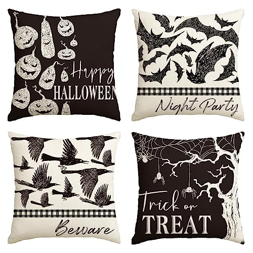 Fundas De Almohada De Halloween De Fiesta De Noche De H...