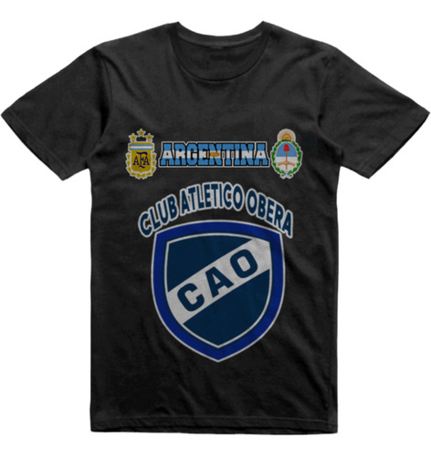 Remera Infantil Negra Club Atletico Obera Misiones