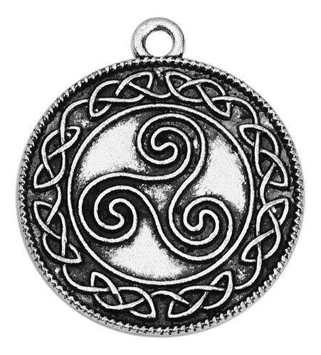 Medalla Trisquel Nudo  Celta Plata Tibetana Amuleto Wicca