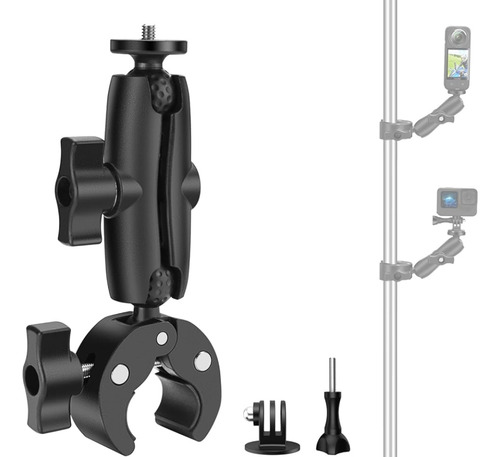 Soporte Moto/bicicleta Cocodrilo Aluminio Insta360/gopro