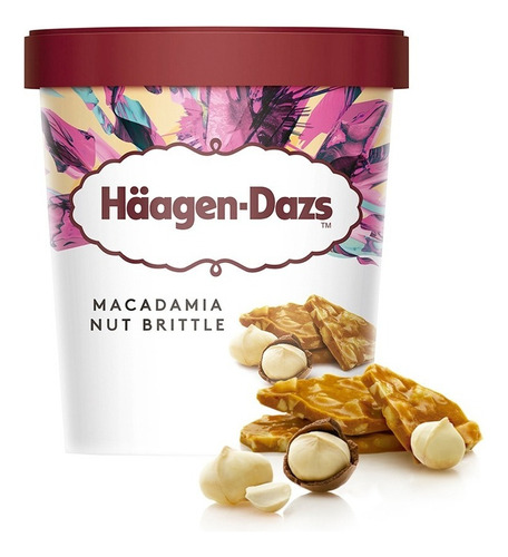 Helado Haagen Dazs Macadamia Nut Brittle 473 Ml.