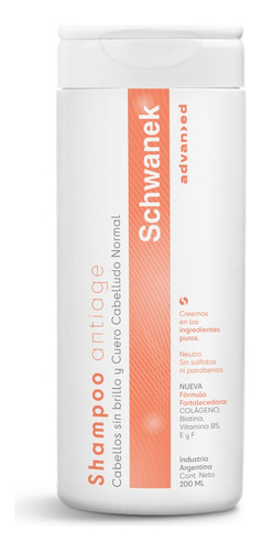 Shampoo Schwanek Antiage Advanced Con Colageno Sin Sulfatos