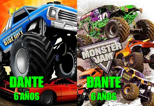 2 Libros Para Colorear Personalizado Monster Jam Megalodon