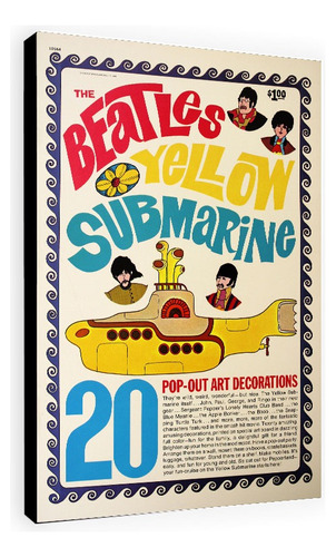 Cuadro De The Beatles - Yellow Submarine Estilo Vintage Deco