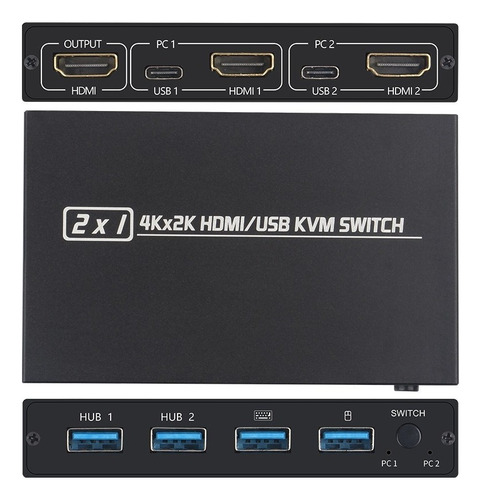 .. Hub Usb Kvm Y Conmutador Hdmi Soporte 4k
