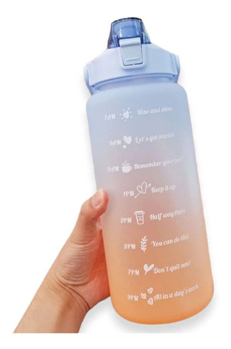 Botella De Agua Motivacional 2 Litros Deportes + Sticker