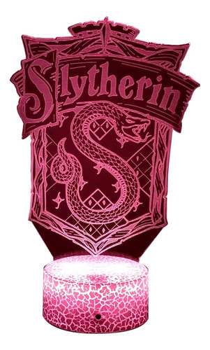 Lámpara 3d Slytherin Harry Potter Base Agrietada