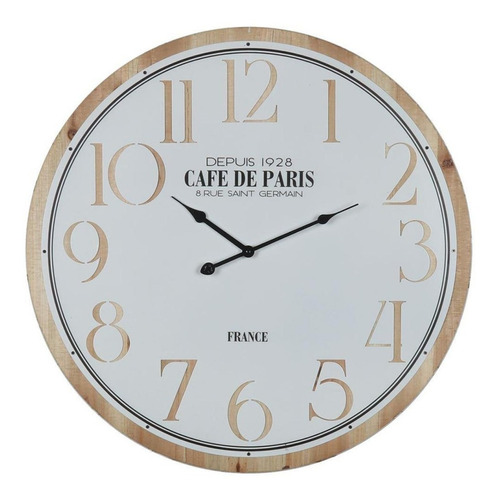 Reloj De Pared Mdf Aguja 60 Cm Ø X 4.5 Cm Espesor Natural