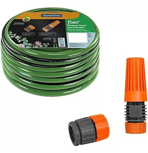 Mangueira Jardim Flexivel 30m Tramontina Reforçada 4 Camadas Cor Verde-escuro