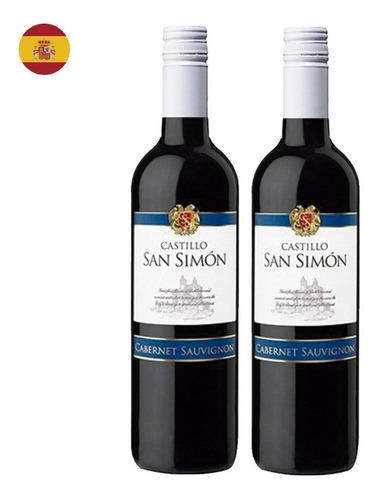 Kit 2 Vinhos Castillo San Simón Cabernet Tinto Espanha 750ml