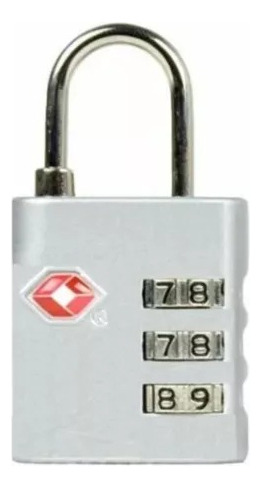 Cadeado Tsa 4 Segredos P/ Mala Bolsa Mochila Yin's Cor Prata