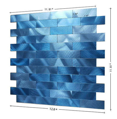 Adhesivo De Pared 3d De Aluminio Autoadhesivo Azulejos ...