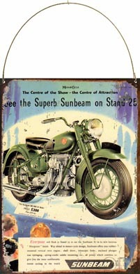 Cartel Chapa Publicidad Antigua 1948 Sunbeam P273