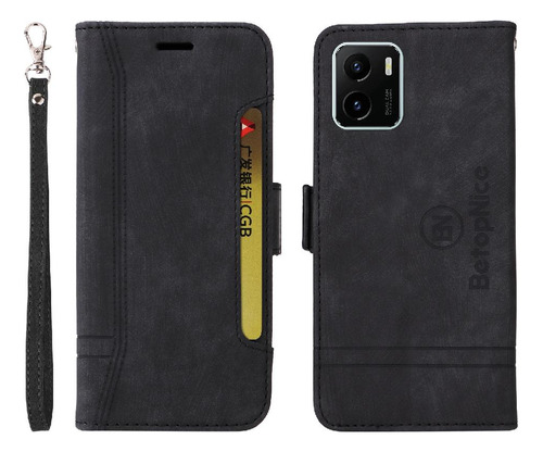 Caso Para Vivo Y15a 4g Cartera Flip Cubierta Tarjeta Tpu