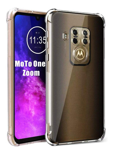 Forro Protector Reforzado Motorola Moto One Zoom + Vidrio 9d