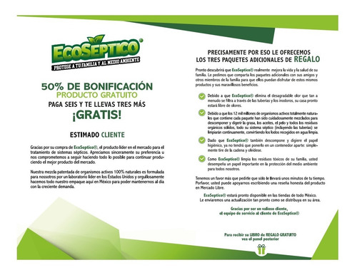 Imagen 5 de 10 de Tratamiento Natural Fosas Sépticas 18 Meses + Ebook Regalo
