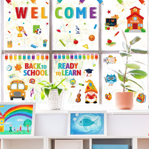 Decoracion Salon Clase 9 Hojas Calcomanias Bienvenidos Niño