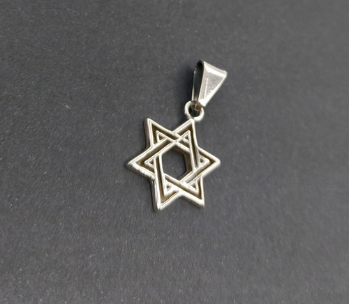 Dije Estrella De David Grande En Plata Ley 925
