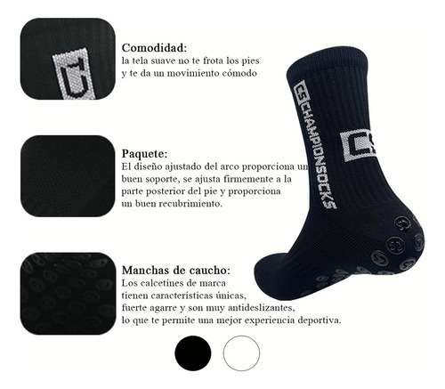 A 6 Par Calcetín Media Deportivos Fútbol Antideslizantes