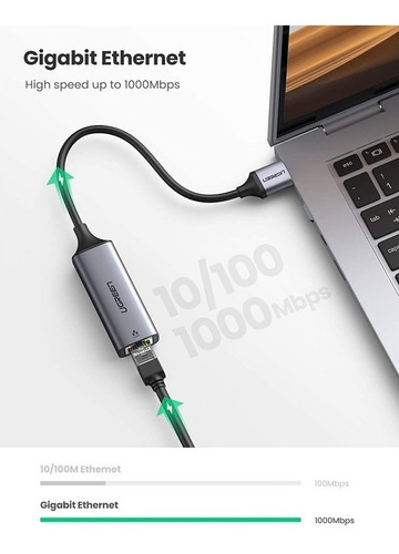 Adaptador Usb 3.0 A Rj45 Lan Gigabit Red Ugreen 10/100/1000