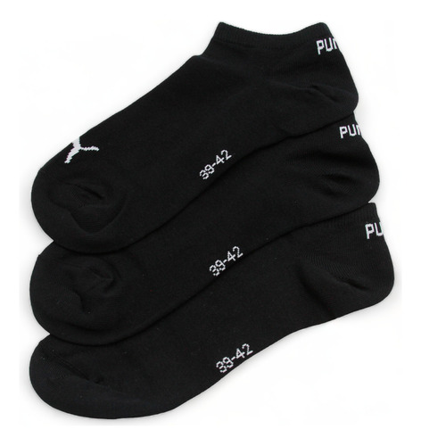 3 Pares Calcetines Puma Original Negros Uni Algodón Unisex 