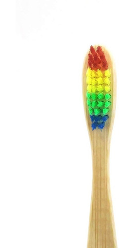 Imagen 6 de 10 de Set 10 Cepillos Dientes Madera Bambu Ecologico Cerda Suave