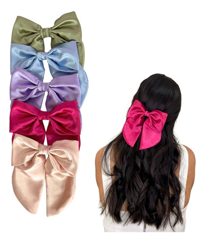 5 Moños Para El Cabello Coquette Colores Cálidos Colores Cálidos