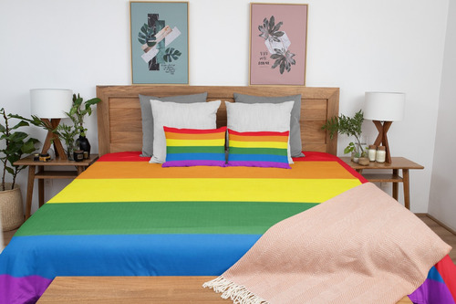 Lençol Casal Queen 3pç Lgbtqia+ Decoração De Quarto Unissex