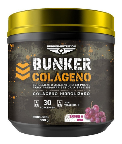 Bunker Nutrition Colageno Hidrolizado 30servs / 300gr Sabor Uva