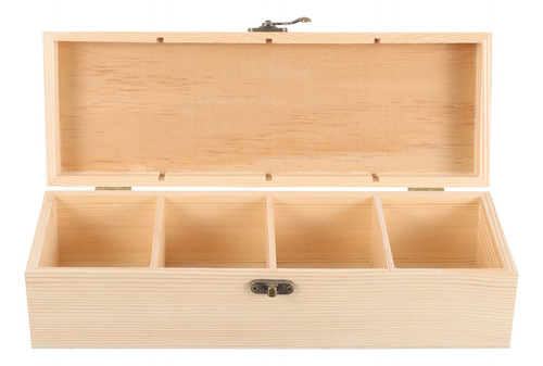 Iplusmile Caja De Bolsas De Té De Madera, 4 Compartimentos.