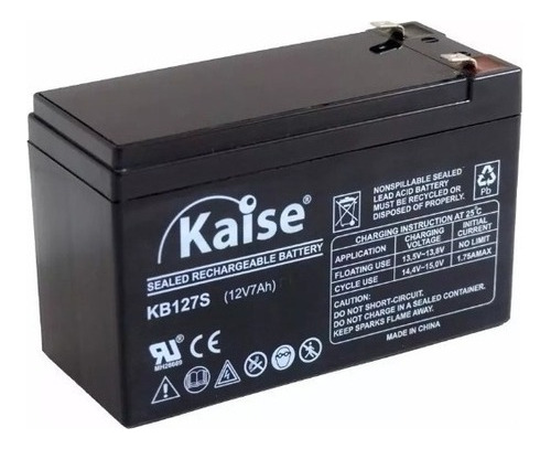 Batería Recargable Sellada Kaise 12v 7ah Kb1270 Ups Alarmas