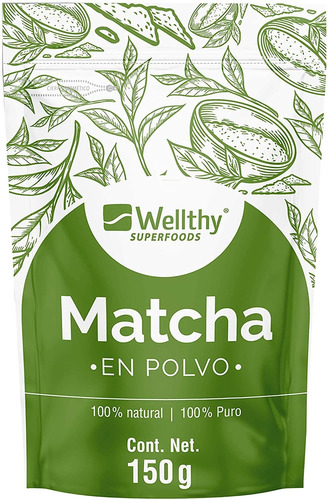 Matcha En Polvo 150g 100% Natural Wellthy Super Foods