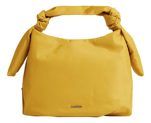 Bolsa Feminina Calvin Klein Soft Nappa Alça Laço - Mostarda