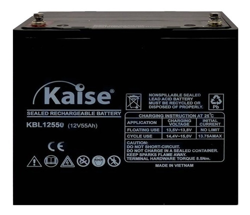 Bateria Kaise 12v 55a Luz Emerg. Sistema Seguridad  Y+ Febo