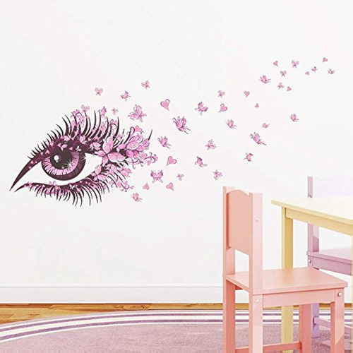 Bibitime Beautiful Butterflies Wall Art Long Eyelashes Eye V