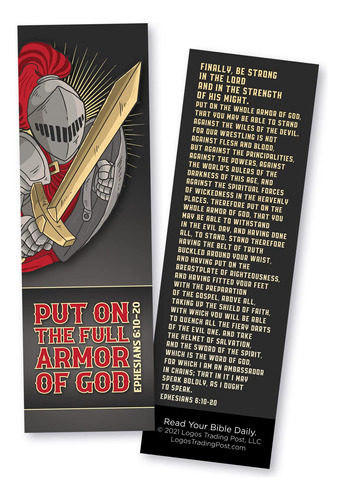 Marcapagina Biblia Full Armour Of Dio 25 Marcador Versiculo