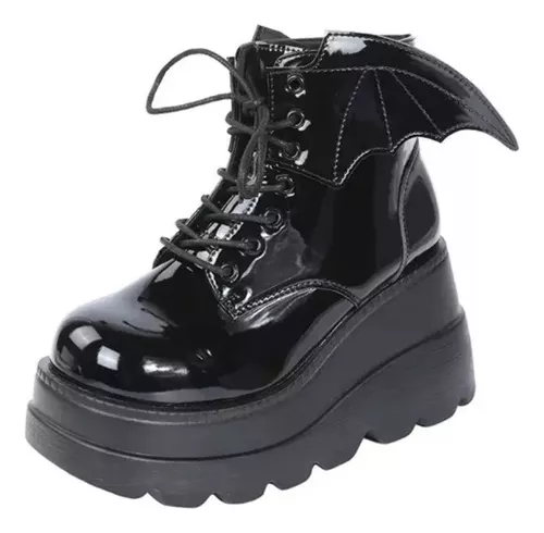 Bota Demonia Steam-20 Brasil - Bota Gotica Feminina Preta