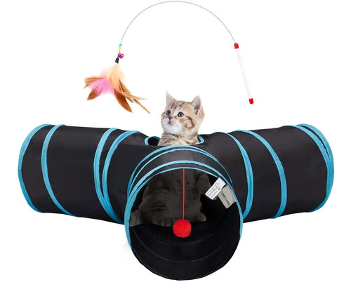  Pet Cat Tunnel Tube Cat Toys  Way Collapsible, Cat Tun...