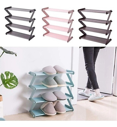 Imagen 5 de 10 de Estante Zapatera 4 Niveles Rack Championes Zapatos Zig Zag