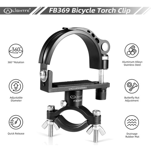 Lightfe - Soporte Para Linterna De Bicicleta Fb369 De Aleaci