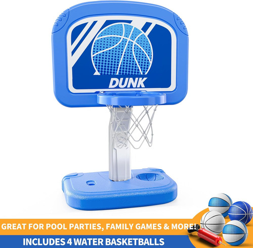 Aro De Baloncesto Para Piscina Con 4 Bolas Y Bomba - Juego D
