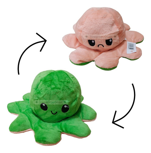 Pack X10 Peluche Pulpo Reversible Feliz Enojado 20 Cm - Nalu