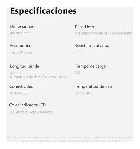 Banda Cardíaca Para Brazo Ant+ Bluetooth Igpsport Hr60