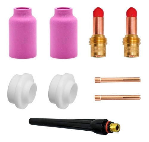 Kit Gas Lens 2.4mm Torcha Tig Wp 17/18/26 Soldadora