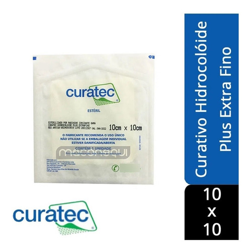 Kit 5 Curativos Curatec Hidrocoloide Standart 10x10cm
