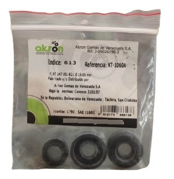 Kit Gomas Cilindro De Freno Fiat 147 / Tucan 19.05mm